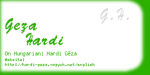 geza hardi business card